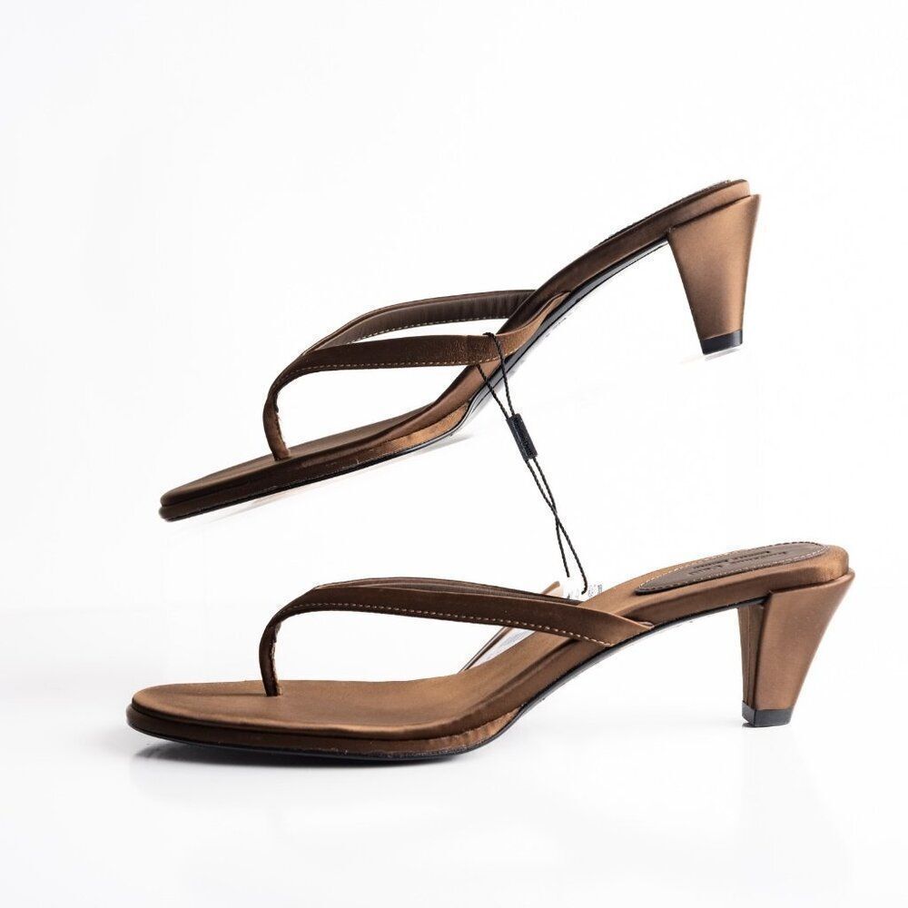 Massimo Dutti Womens Satin Heeled Sandals Copper Bronze US 8 EU 39 NWB LimitedEd - Picture 5 of 9
